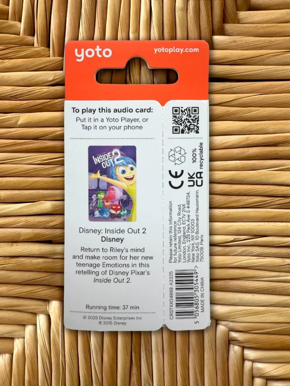 Inside Out 2 Yoto Card